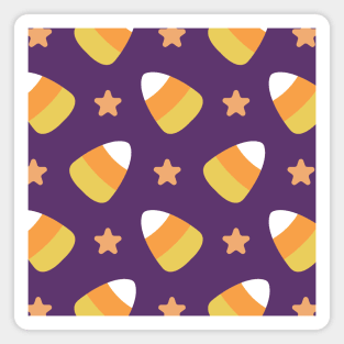 Candy Corn cute spooky Halloween themed pattern background Magnet